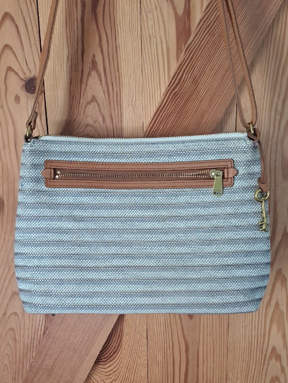 Hand Crafted Painted Bright Blue Dragonfly Floral Woven Crossbody Bag - Picture 7 of 16